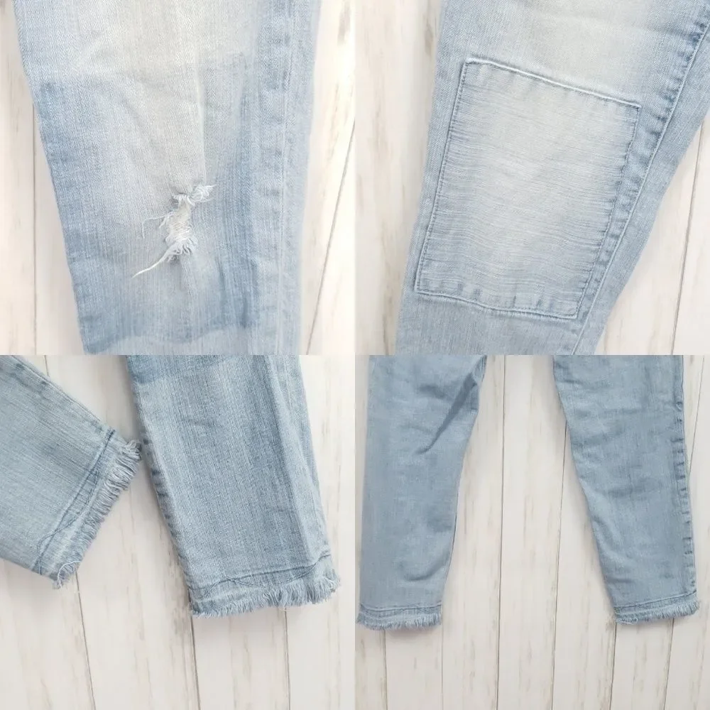 Pilcro & The Letterpress Hyphen Boyfriend Cropped Jeans Raw Hem Size 25 - Picture 7 of 11